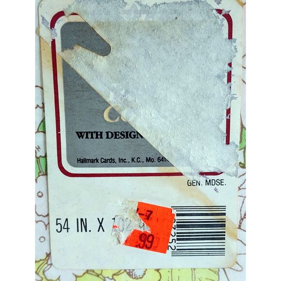 Vintage Crepe Paper Table Cover Flowers 54x102 Sealed NOS - Picture 7 of 8